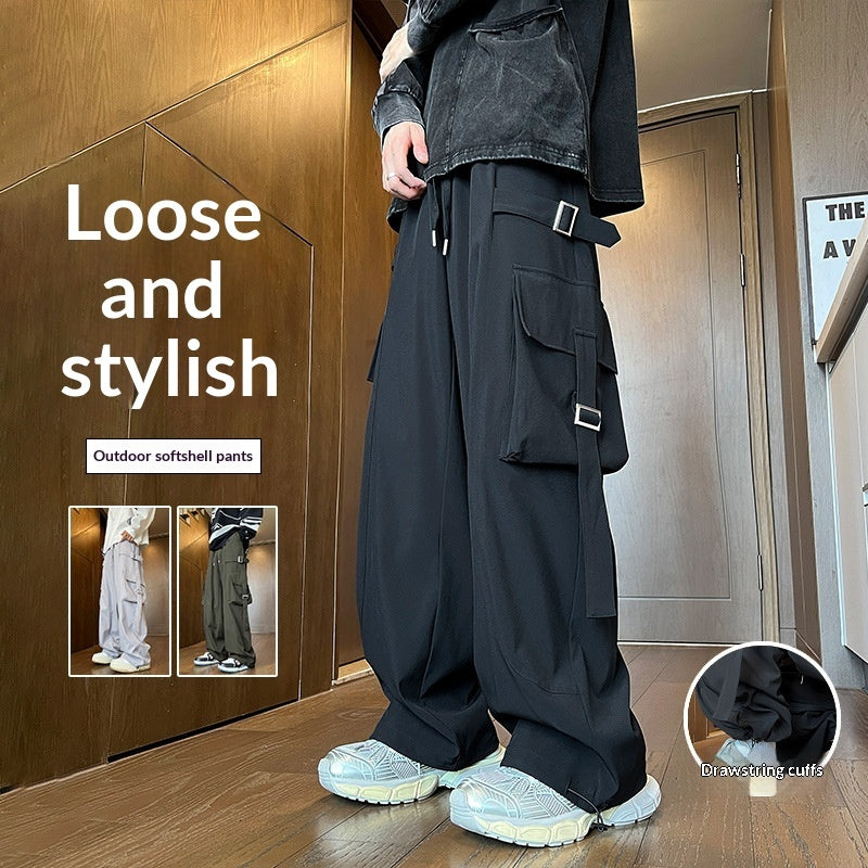 Mens Straight Leg Wide-leg Pants