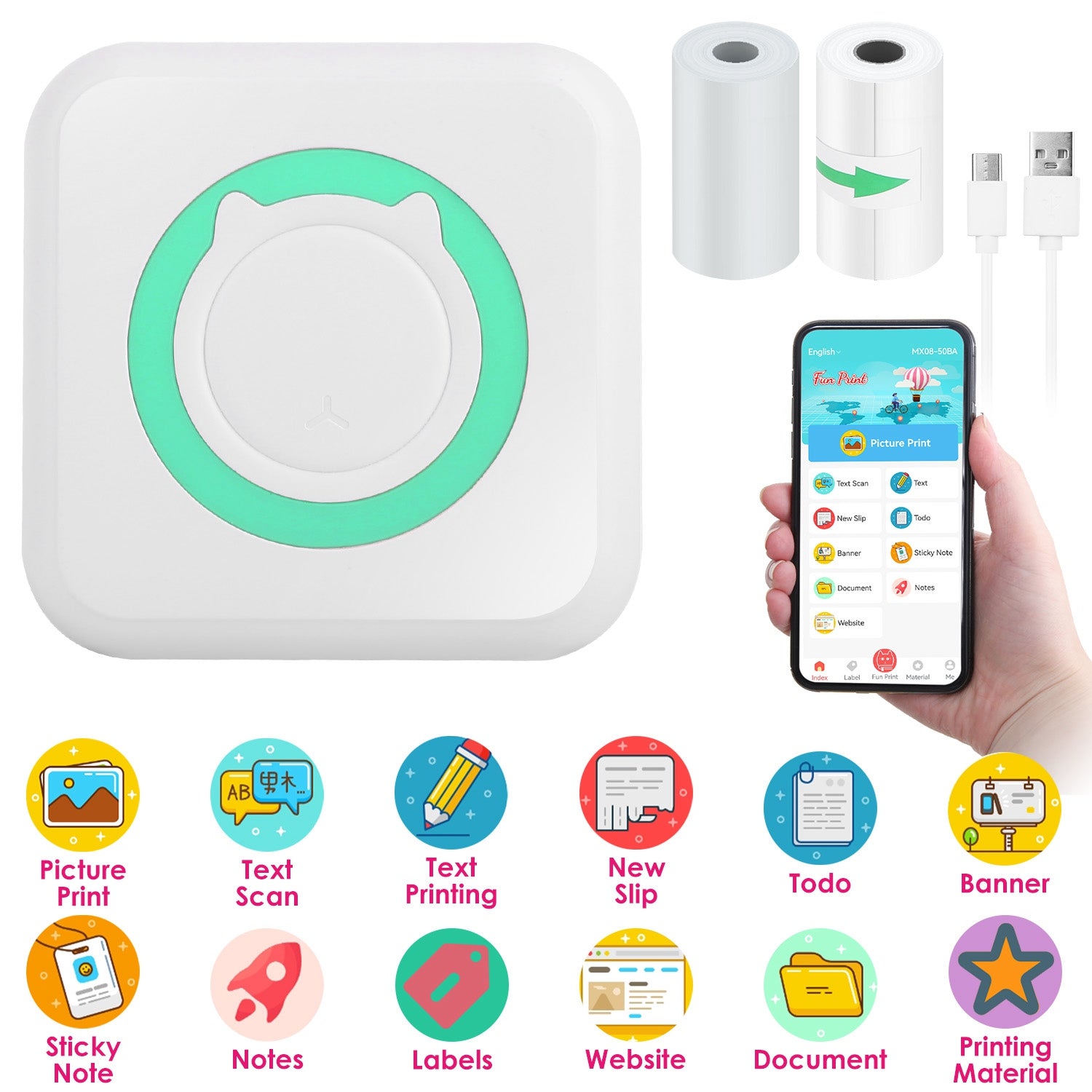 Mini Portable Printer For Phone